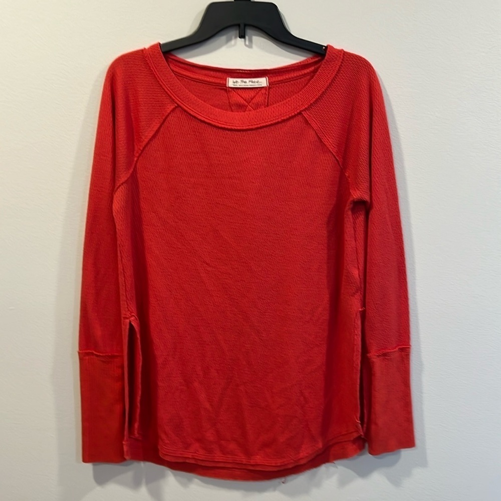 We The Free Long Sleeve Thermal Top Reddish Orange Size Small EUC